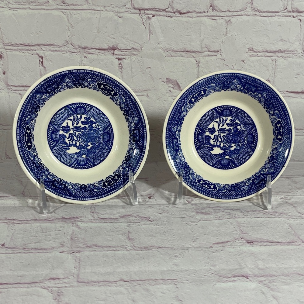 Vintage Royal China Blue Willow Ware Berry Dessert Bowls - Set of 2